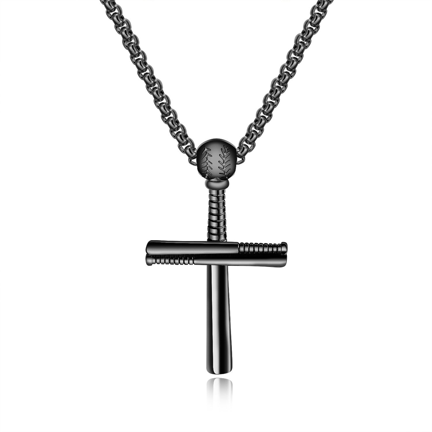 Men's Exquisite Baseball Creative Style Stainless Steel Necklaces